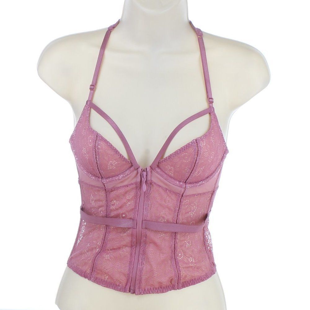 Victoria's Secret Zip Floral Lace Corset 32B NWT
